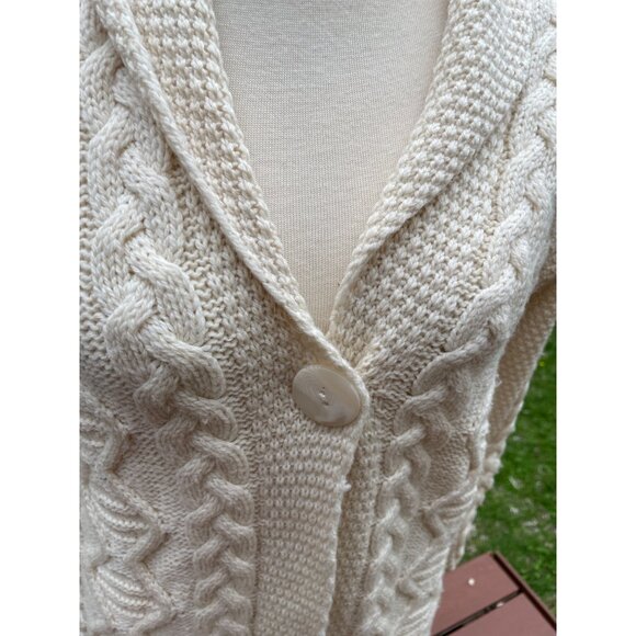 Cream Cable Knit Cardigan - Picture 4 of 7